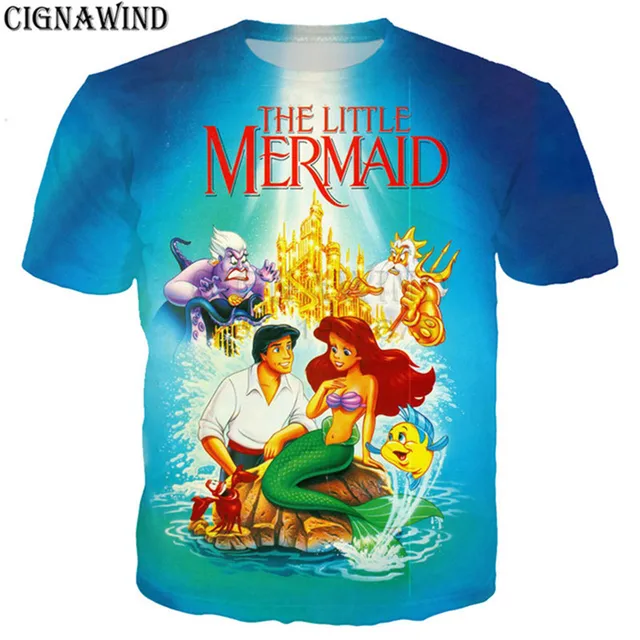 Fashion funny Cartoon The Little Mermaid t shirt men/women 3D printed t