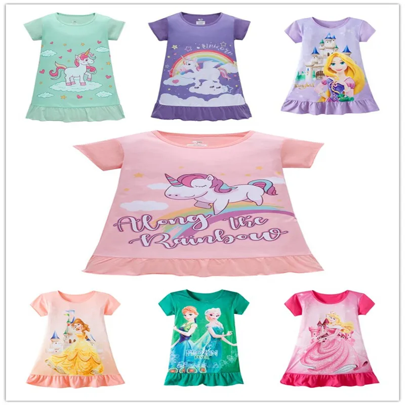 

7 Styles Designs High Quality Unicorn Belle Princess Dress for Girls 3-9 Years Old