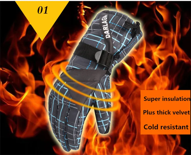 confortáveis luvas de snowboard à prova dwaterproof água de alta qualidade