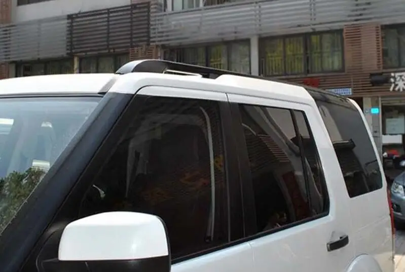 

car styling Metal Black Car Side Bars Rails Roof Rack 1set For Land Rover LR4 Discovery 2010 2011 2012 2013 2014 2015