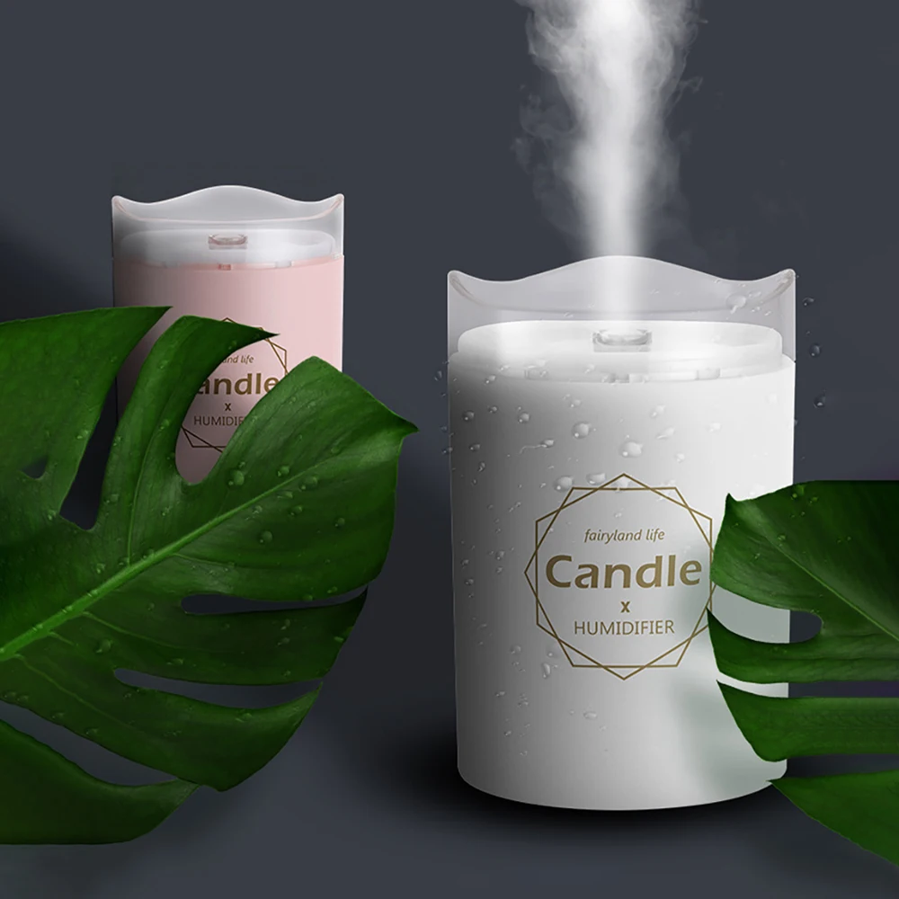 

Viemol 300ML Air Humidifier LED Candle Ultrasonic Cool Mist Essential Oil Diffuser USB Aroma Lamp Car Purifier Fogger Mist Maker