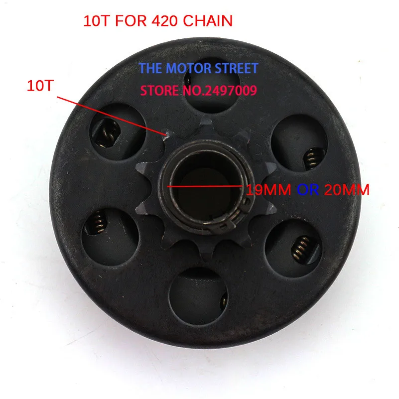 

19/20 mm Centrifugal Clutch 10 Tooth 420 Sprocket Chain fit 168 Engine go kart parts Minibike Fun Centrifugal Automatic Clutch