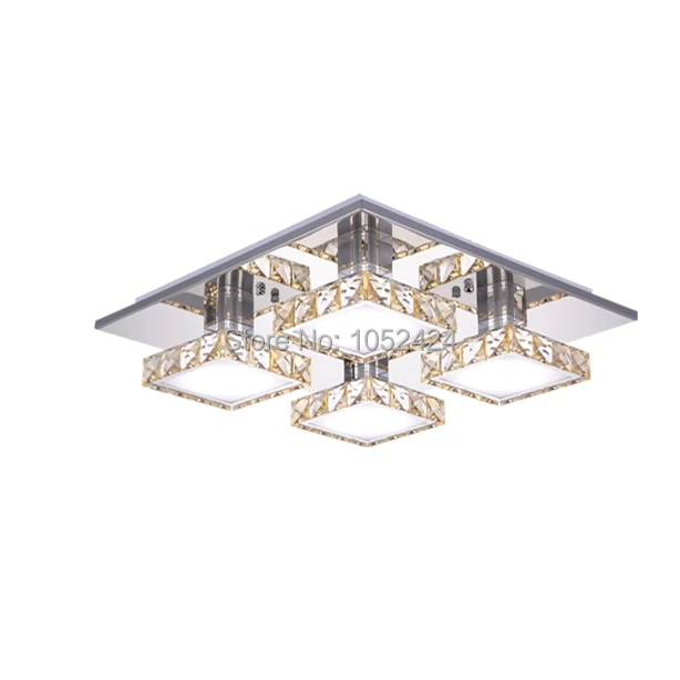 

Ecolight LED Crystal Flush Mount 4 Lights Amber Crystal Electroplating Stainless Steel, #V8-4-C