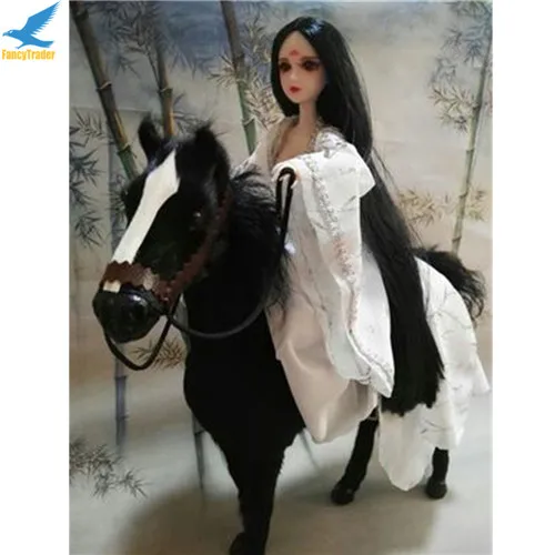 Fancytrader Simulation 16 Scale Ferghana Horse Toy with Saddle Home Decoration Photograph Prop Great Rare Collection 3 Colors (5)