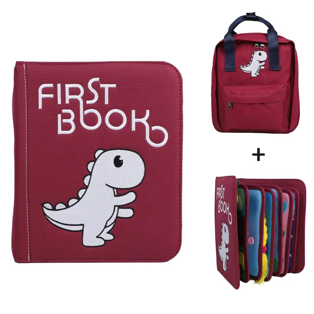 

New Baby Early Education Cloth Book Set Children's Sounding Paper Book Puzzle Toy1Set Book and 1Pc School bag