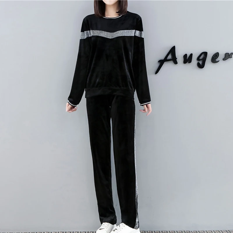 

YICIYA plus size larg big 3xl 4xl 5xl tracksuits 2 piece set velvet outfits co-ord set pant suits and top winter 2019 clothes