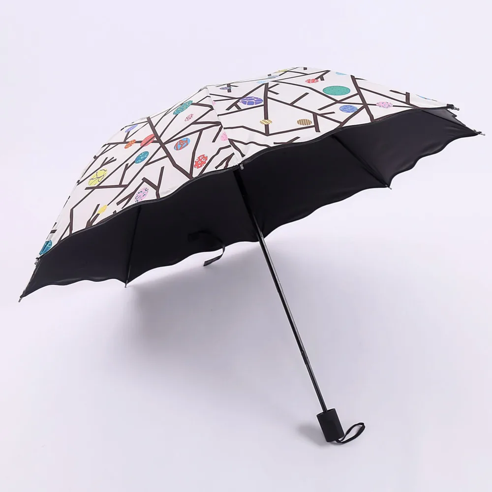 Originality Three Fracture Too Parasol Pocket Sunscreen Sunshade Black