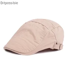 Ditpossible новая хлопковая шляпа мужская берет Твердые gorras мужские кепки плоские шапки для мужчин и женщин
