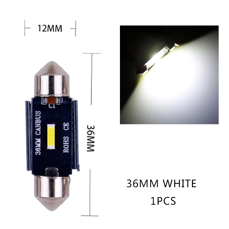 1 шт., CANBUS c5w светодиодный 31 мм 36 мм 39 мм 41 мм 1SMD 1860 чип, светодиодный лампочка, автомобильный купольный светильник Canbus, без ошибок, автомобильная внутренняя лампа для чтения - Испускаемый цвет: 36MM