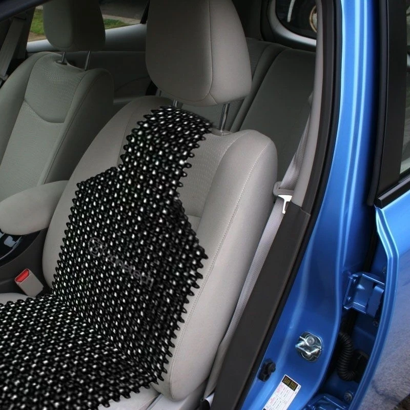 Zone Tech Black Wooden Beaded Massaage Car Vehicle Chair Seat Cushion (1)