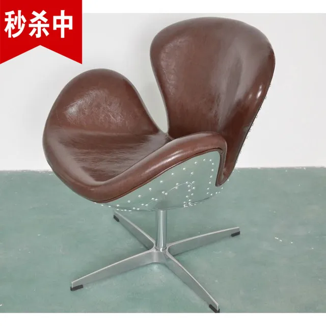 cheap metal rivets vintage wax leather swan chair swan chair swan