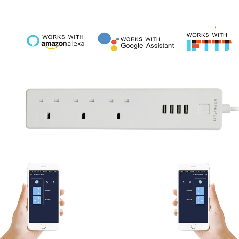 Умная розетка Knewfun с Wi Fi 4 USB порта и 3 портами|Умные розетки| |