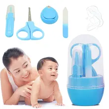 4 шт. детские прекрасные ножницы для ногтей набор ножницы и щипчики для ногтей Синий ногтей безопасности ножницы лак для ногтей сдвига маникюрный набор Baby Care