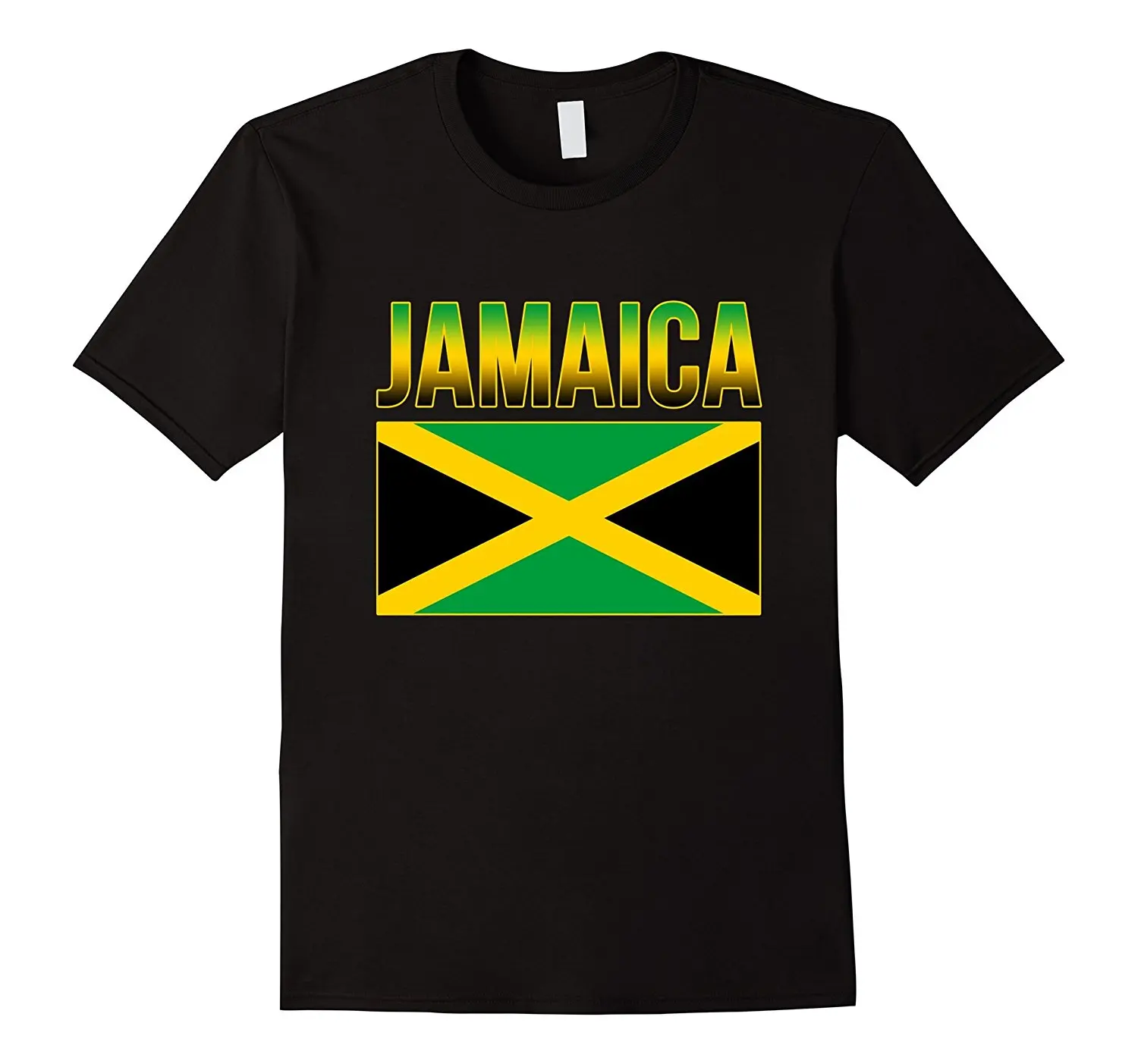 Jamaican National Country Flag Caribbean T Shirt Classic Cotton Men