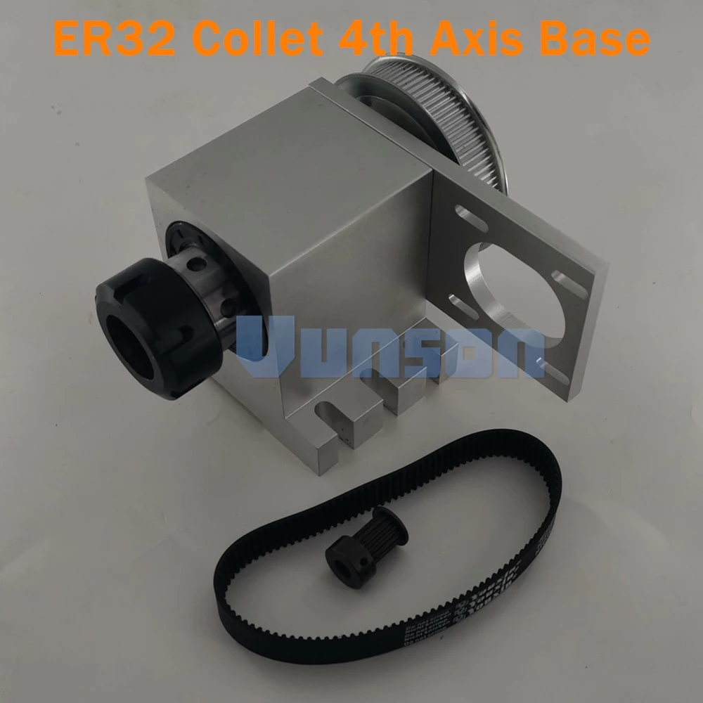 

CNC Rotary Axis 4th Axis Base ER32 Collet Chuck Reduction Ratio 6:1 Dividing Head without motor for 3040/4060 Mini CNC Router