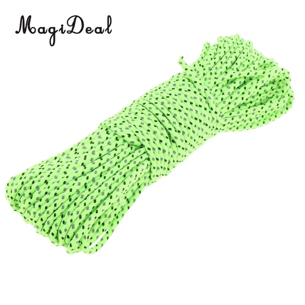 66ft Strong Reflective Guyline Tent Tarp Rope Guy Line Camping Cord Paracord Guide Rope Glow At Night