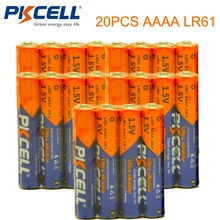 20 шт. PKCELL 1,5 V Батарея AAAA LR61 AM6 щелочной Батарея E96 для выпрямления сухих и основная батарея аккумуляторов для стилуса пульт дистанционного управления и т. д