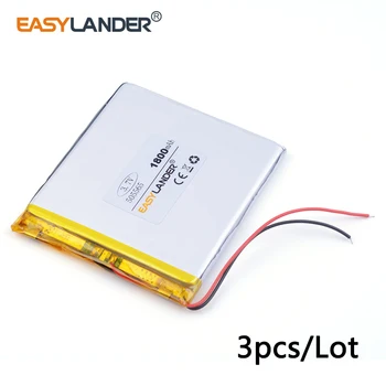 

3pcs /Lot 3.7v lithium Li ion polymer rechargeable battery 1800mAh 505565 For Mp3 MP4 MP5 GPS PSP mobile bluetooth PDA Tools