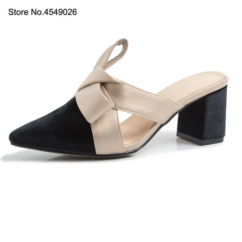 

2019 Hot Sells Korean Style Sandals Women Summer Shoes High Heels Bowknot Shoe and Bag Set Flock Slip-On Casual Wedge Sandals