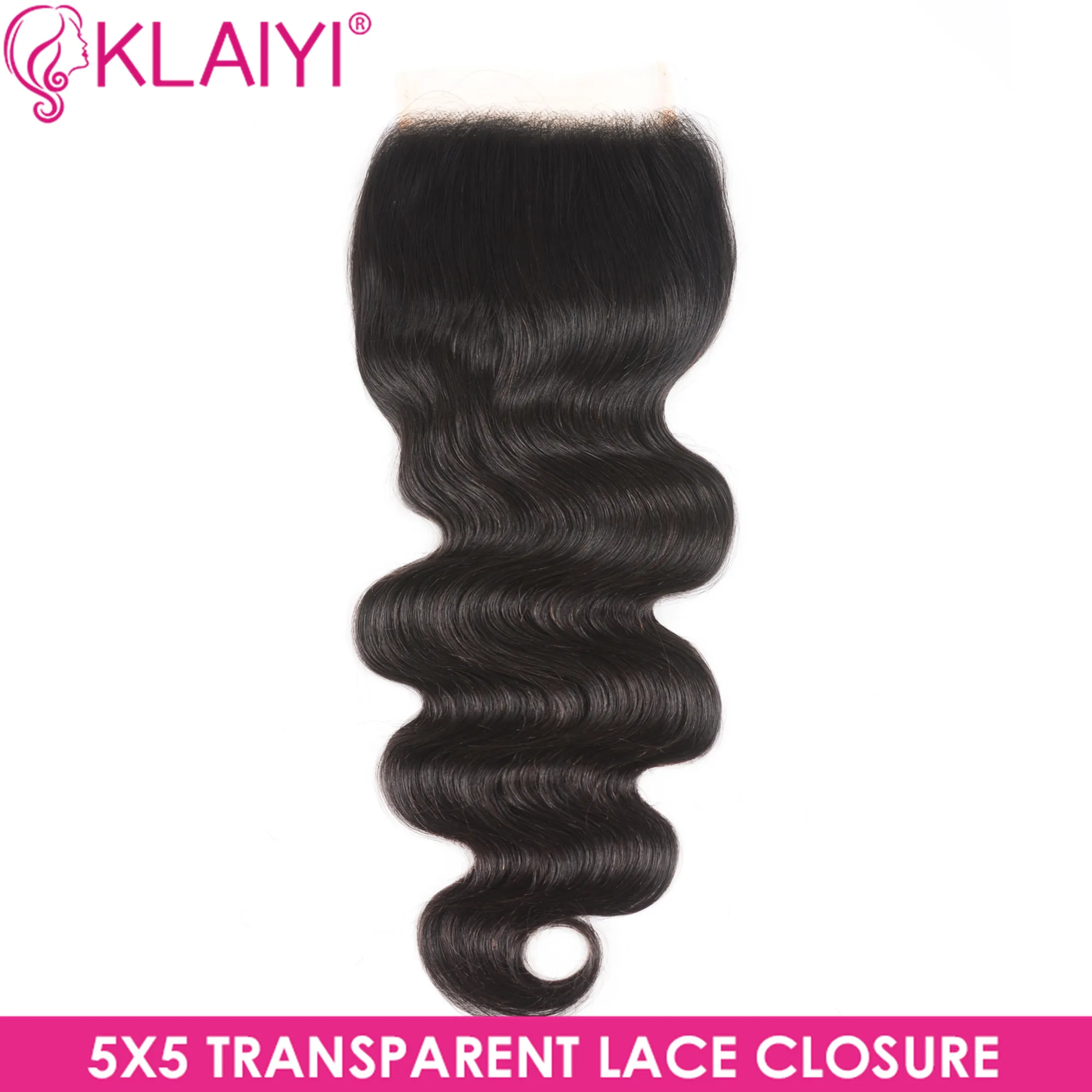 

KLAIYI Brazilian 5*5 Transparent Lace Closure Remy Hair Free Part Natural Black Color Human Hair Body Wave Lace Closure
