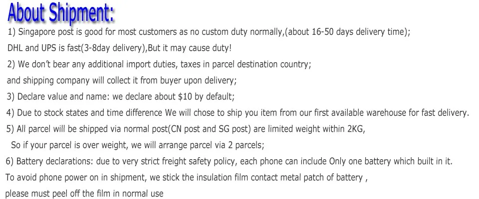 about shipment