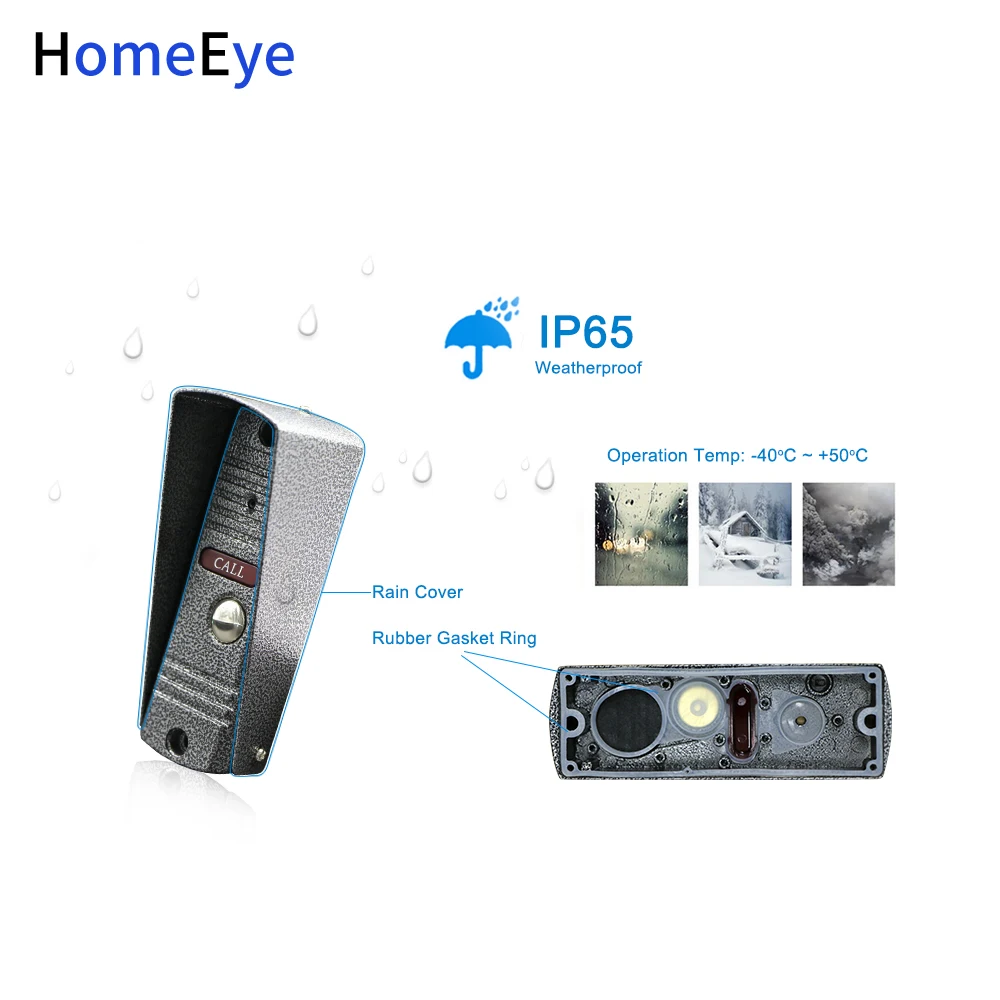 Door Phone Intercom Outdoor Call Button Call Panel 1200TVL Build-in Camera Apartment Security Doorbell IR Night Vision