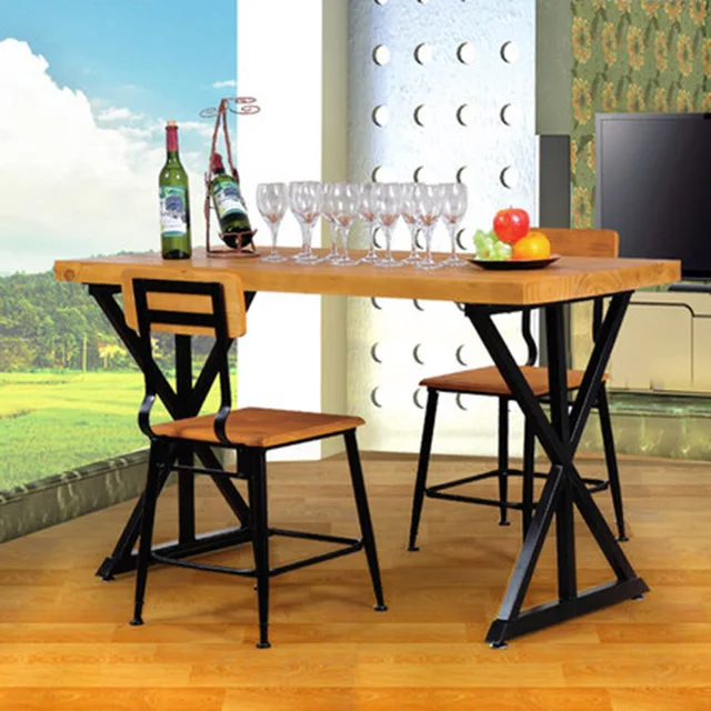 Retro americana para hacer viejos de madera mesas y sillas de comedor