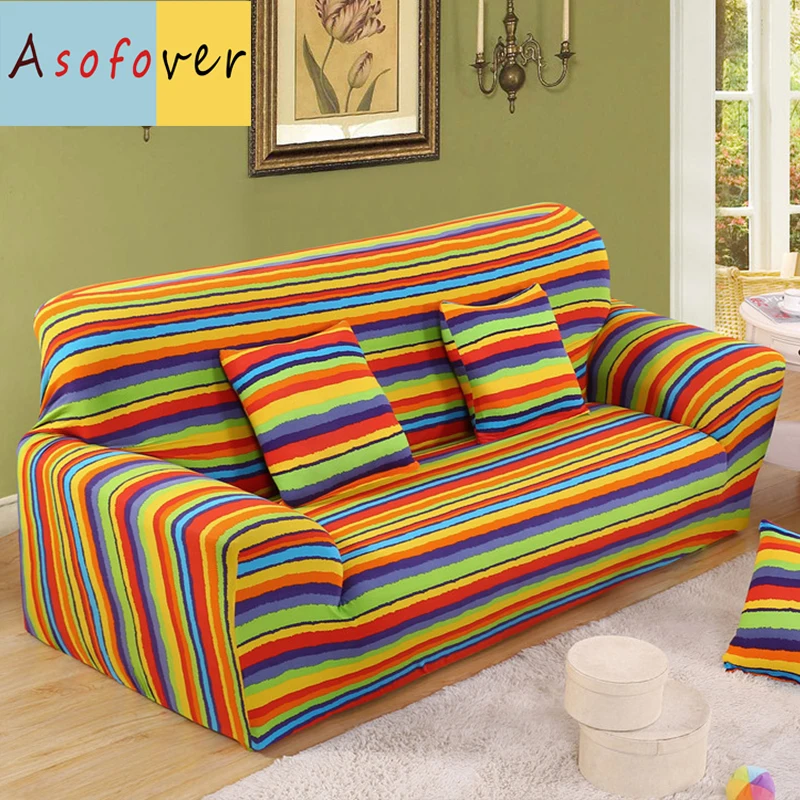 

1PC Blue Green Yellow Sofa Cover Elastic Sofa Slipcover Stretch Furniture Covers Protector Sofa Covers For Living Room Polyester
