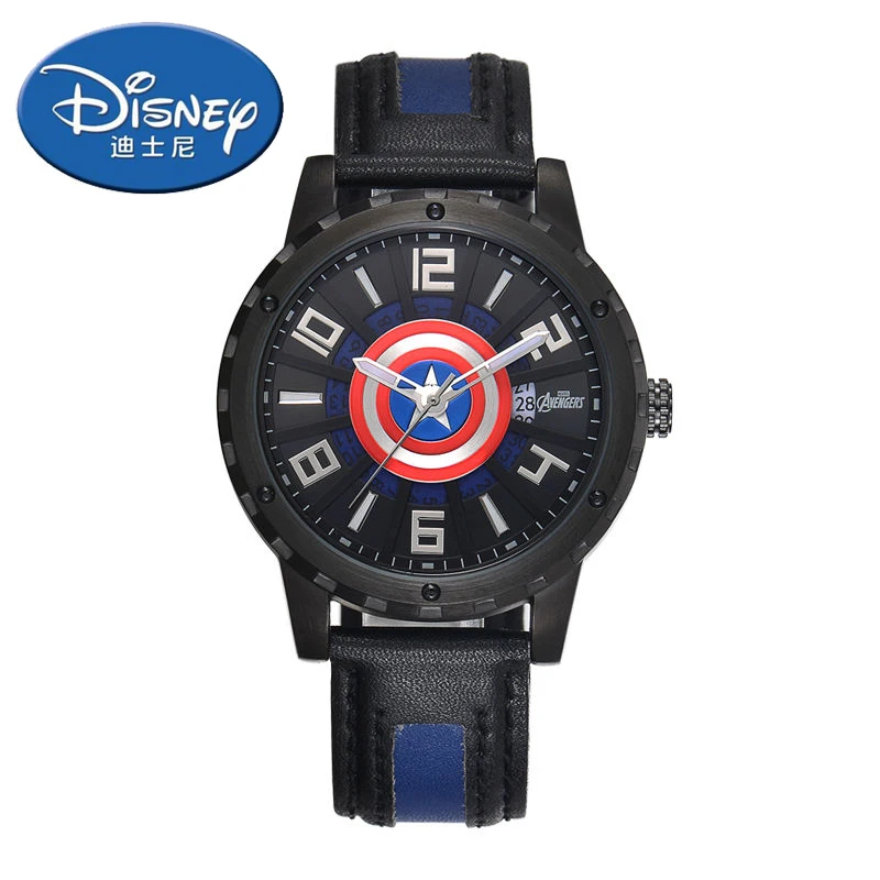 

Disney brand watches Avenger Union Child Watch Cool dial men's watches Super Hero US Captain High Quality Watches