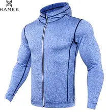 Мужское зимнее спортивное пальто для фитнеса, тренировок, бега, с длинными рукавами, на молнии, куртка с капюшоном, баскетбольные, футбольные компрессионные светоотражающие рубашки