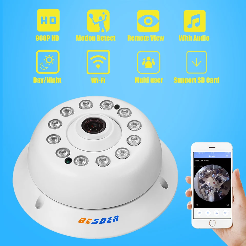 Ip камера BESDER 960P VR Wi Fi Yoosee аудио 360 градусов панорамная 3D ночное видение рыбий глаз