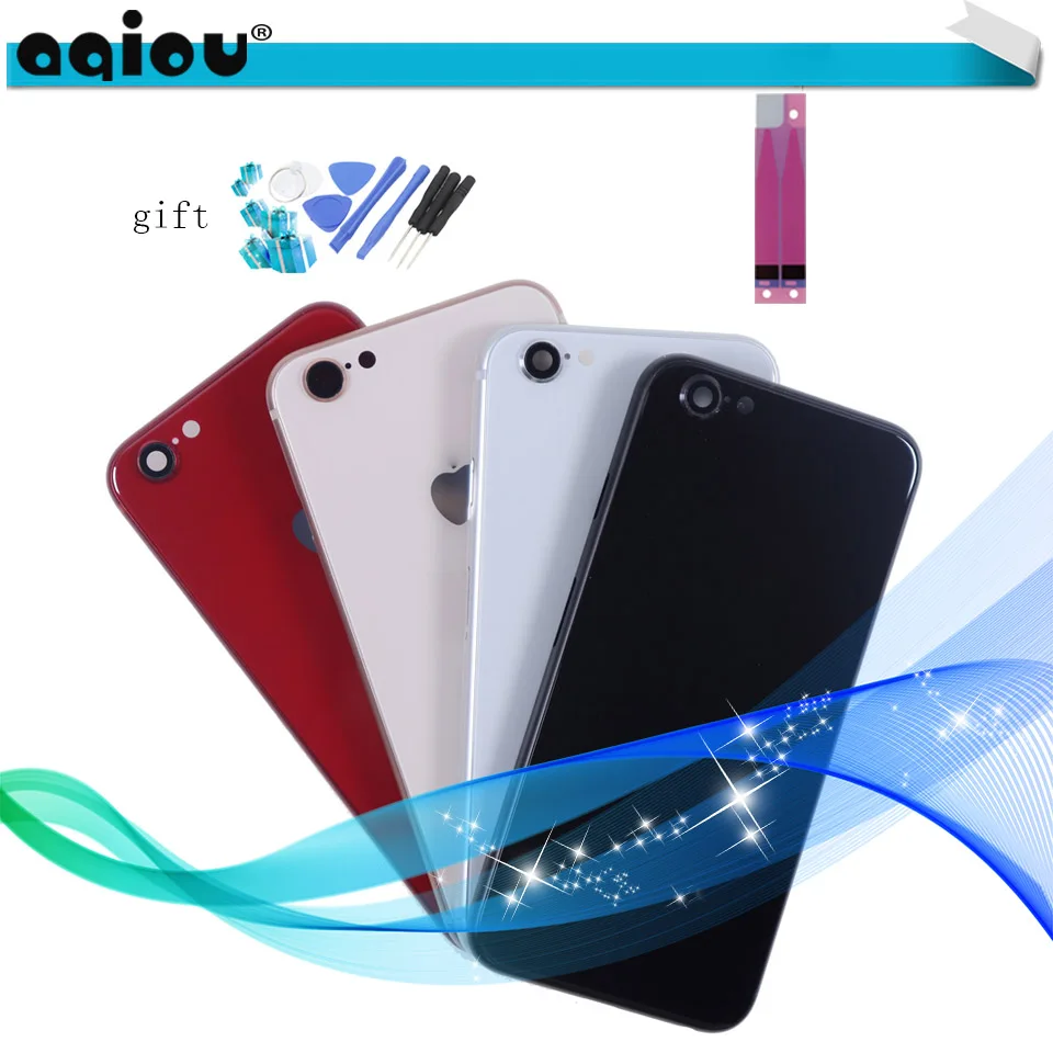 

Glass Body Back Housing Case For iPhone 6 like 8 style Metal frame Battery Cover Rear Door for iPhone 6 plus to 8 plus