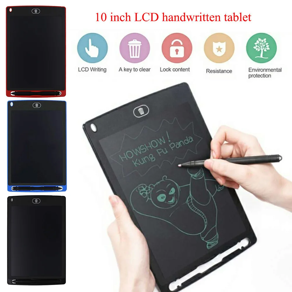 10 Inch LCD Bằng Văn Bản Tablet Vẽ Kỹ Thuật Số Tablet Dạng Chữ Viết Tay Pads Điện Tử Cầm Tay Tablet Bảng với Bút Cho Văn Phòng Nhà