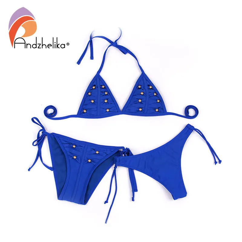 Andzhelika bikini женский купальник бикини с золотыми бусинами AK3303