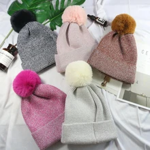 Зимние шапки для женщин, теплые вязаные шапки, шапки Скалли бини, Повседневные Головные уборы для взрослых, шапки бини, шапка с помпоном, Мягкая вязаная Новинка