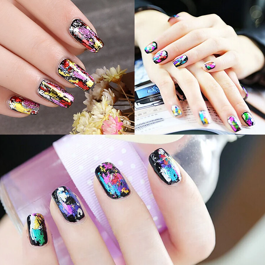 2018 1 Sheet Metal Starry Sky Transfer Foil Nail Sticker Gold Star 2018 1 Sheet Metal Starry Sky Transfer Foil Nail Sticker Gold Star Sand Glitter Decoration Women Art Decal High Quality 35 In Stickers Decals From