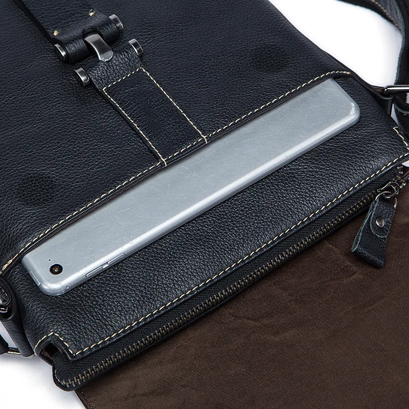 Factory direct business casual men's first layer leather shoulder Messenger bags retro flip soft leather men bag