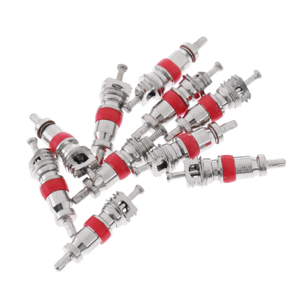 10Pcs Mountain Bike Schrader Valve Replacement Tire Tyre Valve Cores Parts Nucleo de la valvula base de soupape