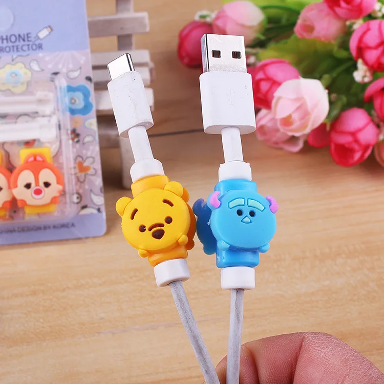 

1PCS Cartoon Cable Protector Protective Sleeves Cord Protector Cover For iPhone iPad USB Charger Cable winder With Retail bag
