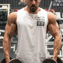 Для Мужчин's Тренажерный зал Бодибилдинг Фитнес Для мужчин спортивная майка однотонная майка Стрингера пустой Для мужчин, Спортивное нижнее белье