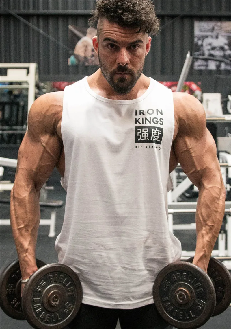 

2019 Men's Gym Running Vest Bodybuilding Fitness Men Sports Tank Undershirt Solid Stringer Tank Top Blank Men Sport Undershirt