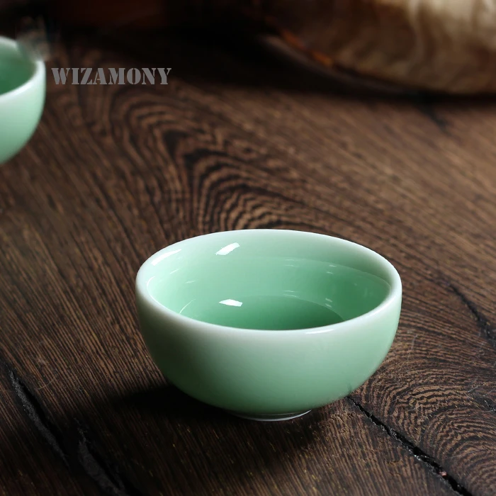 1 шт. китайская фарфоровая чайная чашка Longquan Celadon Kung Fu с блюдцем 35 мл Китай