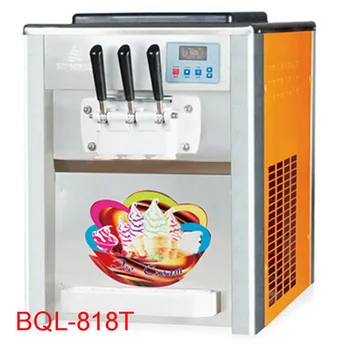 

18L/H Ice cream maker Commercial Soft Ice cream machine Sundae ice cream machine 3Flavor Yogurt machine 1800W 220V/50HZ BQL-818T
