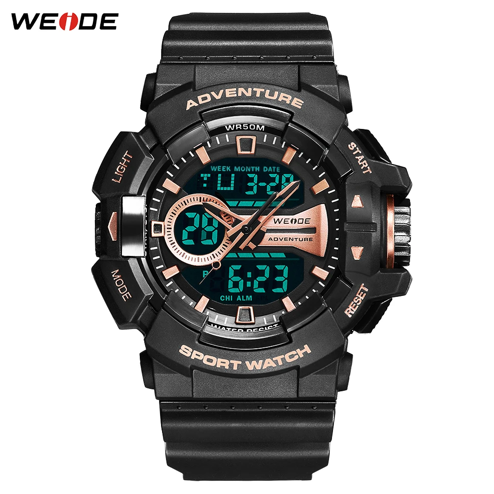 

WEIDE New Design LCD Digital 50 meters waterproof Sport Fashion Luxury Brand Military Army Electronic Big Dial Man Wristwatches