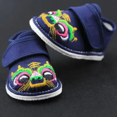 YAUAMDB/детская повседневная обувь года, весна-осень, Размер 12-17, Детские кроссовки с вышивкой, парусиновая обувь, обувь с головой тигра, y35 - Цвет: as picture
