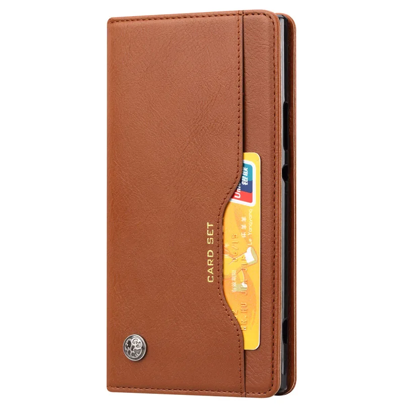 FULAIKATE для sony Xperia XA2 флип чехол набор карт мягкая задняя крышка для XA2 стенд карман Бизнес Телефон защитных чехлов - Цвет: Brown