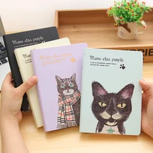 A5 Cute Cartoon Animal Cat Notebook Creative Korean Color Pages Journal Diary Planner Notepad Folios Special Gift to Students