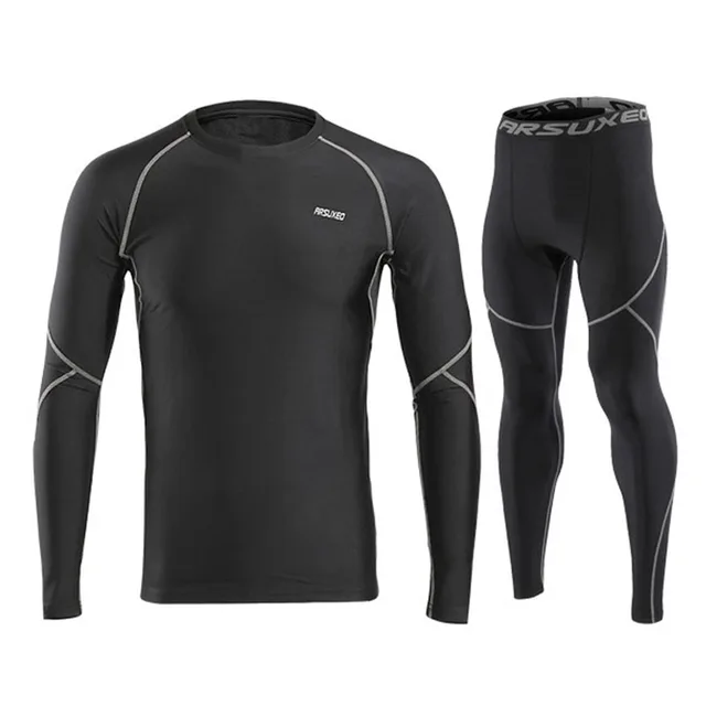 Men Accelerate Dry Skiing Jacket and Pants Thermals Skiing Underwear