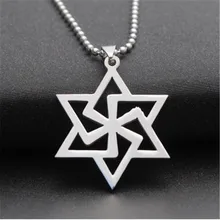 new simple mens silver stainless steel hexagram pendant necklaces sweater necklaces pendants for women choker fashion jewelry