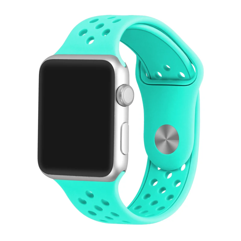 Силиконовый ремешок для apple watch 4 band 44 мм 40 мм iWatch band 42 мм 38 мм дышащий спортивный браслет ремешок для apple watch 3 2 1